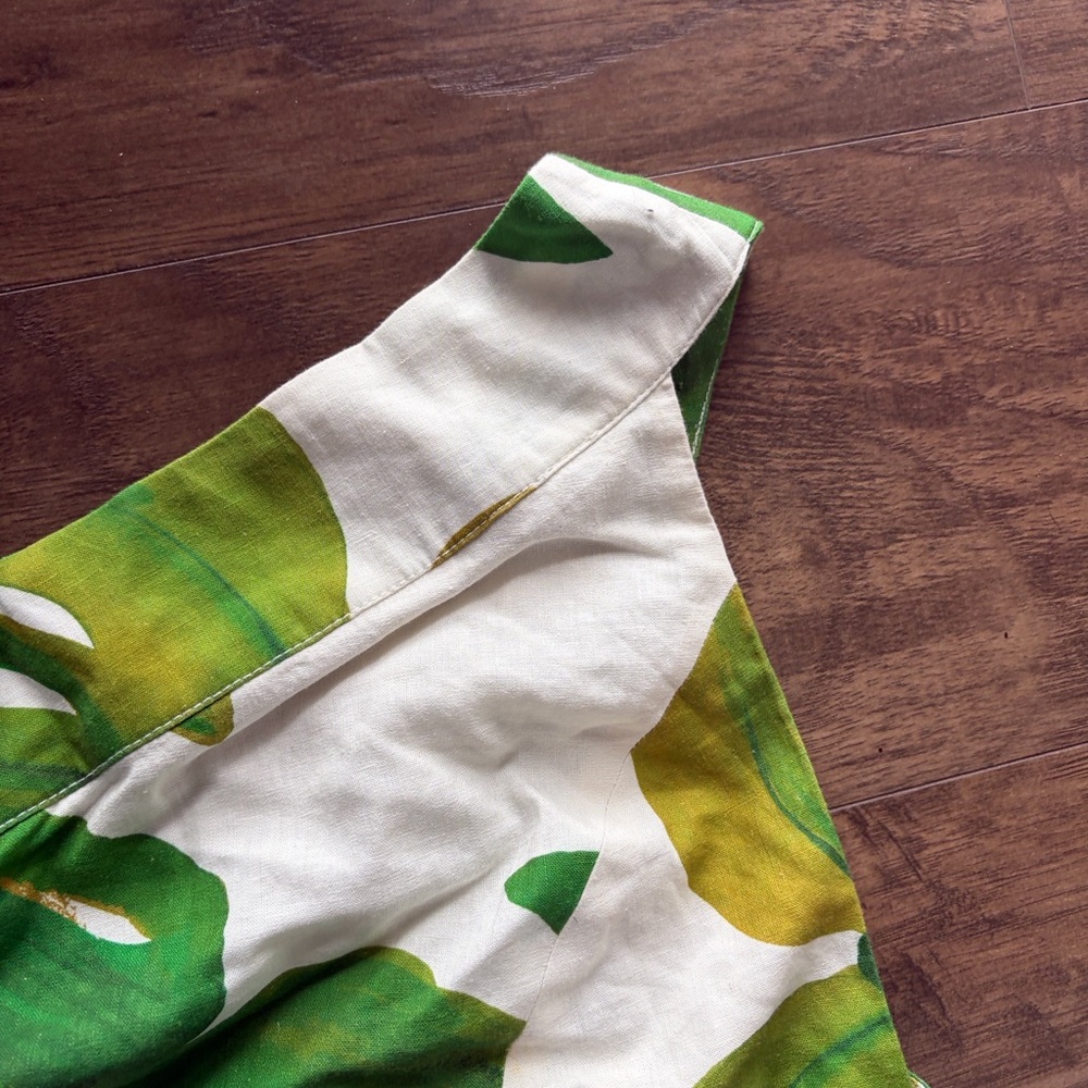 FARM Rio Green & White One-Shoulder Wide Leg Jumpsuit with Leaf Print - Picture 5 of 10